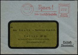 NEUSTETTIN/ Spare!/ Kreis-Sparkasse Neustettin 1940 (26.11.) AFS (teils Sütterlin) Rs. Reklame!, Firmen-Fernbf. (Dü.E-5C - Other & Unclassified