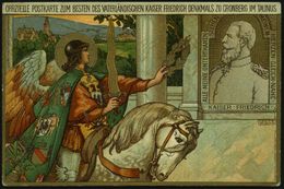 Kronberg/ Ts. 1898 (31.12.) Seltene 5 Pf. PP Krone/Ziffer, Grün: Kaiser-Friedr.-Denkmal Zu Cronberg.. = Erzengel Gabriel - Other & Unclassified