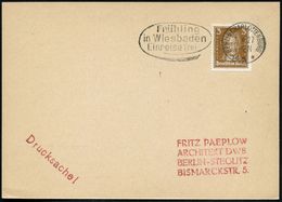 BERLIN-CHARLOTTENBURG/ Ac 2*/ Frühling/ In Wiesbaden/ Einreise Frei 1927 (1.4.) Seltener MWSt ,klar Auf Drs.-Kt (Bo.S 53 - Other & Unclassified