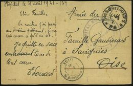 Bonn 1921 (1.9.) Feldpost-1K: TRESOR ET POSTES/* 96 * = Französ. Feldpostamt Bonn + Viol. 2K-HdN: HOPITAL MILITAIRE/Sect - Other & Unclassified