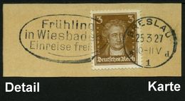 BRESLAU/ *1d/ Frühling/ In Wiesbaden/ Einreise Frei 1927 (25.3.) Seltener MWSt Klar Auf Inl.-Drs. (Bo.S 53 A ,II. Verwen - Other & Unclassified