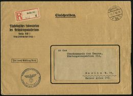 BERLIN/ *24h 1938 (11.7.) 1K-Brücke + RZ: Berlin 21/d + Viol. 1K-HdN: Reichskriegsministerium/ Psychologisches Laborator - Other & Unclassified