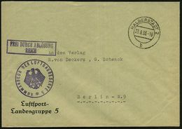 HALBERSTADT 2/ B 1935 (23.9.) 2K-Steg + Viol. Ra.2: FREI DURCH ABLÖSUNG/REICH + 1K-HdN: KOMMANDEUR DER LUFTGAURESERVE 5  - Other & Unclassified