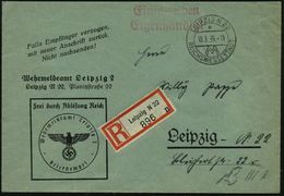 LEIPZIG N22/ A/ MM/ REICHSMESSESTADT 1939 (18.3.) HWSt Auf Dienst-Bf.: FdAR/Wehrmeldeamt Leipzig 2 + RZ: Leipzig N 22/n  - Other & Unclassified