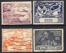 Malaya Penang 1949 UPU Set Of 4, Used, SG 23-6 - Penang