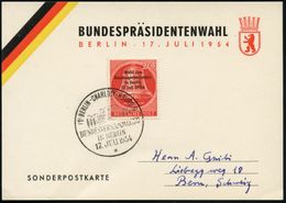 (1) BERLIN-CHARLOTTENBG.9/ BUNDESVERSAMMLUNG.. 1954 (17.7.) SSt Auf EF 20 Pf. Glocke "Wahl Des Bundespräsidenten" (Mi.11 - Other & Unclassified