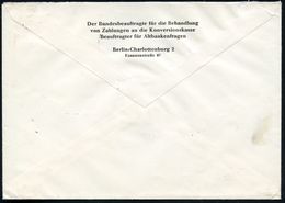 (1) BERLIN SW 11/ Ab 1959 (14.4.) MaWellenSt. Auf EF 40 Pf. Schloß Charlottenbg. Auf Dienst-Bf., Rs. Abs.: Der Bundesbea - Other & Unclassified