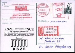 Berlin 1991 (20.6.) Amtl. P 60 Pf. Bavaria + Zudruck: KSZE-Konferenz-CSCE / Im Berliner Reichstag.. (stilis.Brandenbg.To - Other & Unclassified