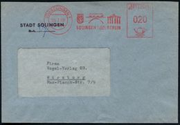 (22a) SOLINGEN 1/ SOLINGEN Hilft BERLIN 1959 (20.11.) Seltener AFS-Typ = Brandenbg. Tor (u. Stadtwappen, Brücke) Kommuna - Other & Unclassified