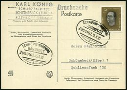 SCHWERIN-HAMBURG/ BAHNPOST/ ZUG 0162./ D 1960 (15.6.) Bahn-Oval = Interzonen-Strecke 2x Klar Auf  Inl.-Karte, Vor Dem Ma - Other & Unclassified