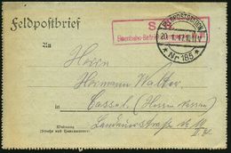 DEUTSCHES REICH 1917 (20.1.) 1K-Brück: FELDPOSTSTATION/* Nr 185 * (Nr.2054) = Spätestes, Bekanntes Datum!, Letzttag + Ro - Other & Unclassified