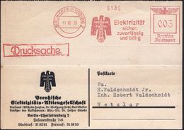 BERLIN-CHARLOTTENBURG 2/ PREUSSEN/ ELEKTRA/ Elektrizität/ Sicher,/ Zuverlässig/ U.billig 1939 (11.10.) AFS = Strommast M - Other & Unclassified