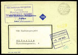 761 SCHWARZE PUMPE/ Z K D/ VEB Starkstrom-Anlagenbau/ Cottbus/ Montageleitung 1965 (1.6.) Viol. ZKD-Ra.5 + 2K-Steg: SCHW - Other & Unclassified