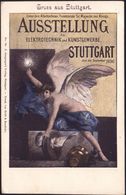 STUTTGART Nro.1/ (11) 1896 (5.10.) 1K Auf PP 2 Pf. Ziffer, Grau: AUSSTELLUNG Für ELEKTROTECHNIK U. KUNSTGEWERBE = Engel  - Other & Unclassified