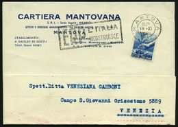 ITALIEN 1950 (18.11.) Seltener MWSt.: MANTOVA/*/E R P/ L'ITALIA/RICOSTRUISCE (Text Links) Klar Gest. Firmen-Kt. - Other & Unclassified