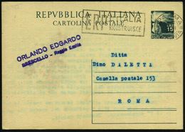 ITALIEN 1950 (11.12.) Seltener MWSt.: PARMA/FERROVIA/E R P / L'ITALIA/RICOSTRUISCE (Text Links) Bedarfs-Inl.-Kt. - Other & Unclassified