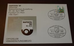 Cover Brief Naposta Frankfurt 1989 #cover3870 - Enveloppes Privées - Oblitérées