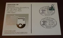 Cover Brief Naposta Frankfurt 1989 #cover3871 - Private Postcards - Used