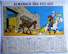 CALENDRIER ALMANACH DES PTT 1977 LUCKY LUKE - MORRIS - Agenda & Kalender