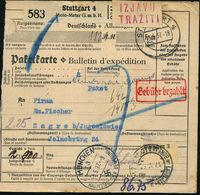 Stuttgart 4/ Moto-Meter G.m.b.H. 1937 (13.5.) Selbstbucher-Paketzettel + 2K: STUTTGART 4 + Roter Ra.: Gebühr Bezahlt TS, - Other & Unclassified