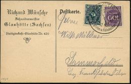 GLASHÜTTE/ (SACHSEN)/ Uhren U.Feinmechanik 1923 (16.7.) Früher HWSt Mit Zifferblatt 1 Bis 12 (2 Zeiger) Klar Gest. Infla - Other & Unclassified