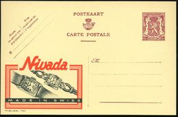 BELGIEN 1946 65 C. Reklame-P Lila: Nivada/MADE IN SWISS = 2 Armband-Uhren , Fläm.Titel Oben, Ungebr, (Mi.P 222 A II / 76 - Other & Unclassified