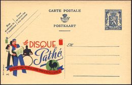 BELGIEN 1941 50 C. Reklame-P Löwe, Blau: Le DISQUE/Pathé/REPERTOIRE POPULAIRE.. (Logo Pathé: Hahn) U. Akkordeon-, Saxoph - Other & Unclassified