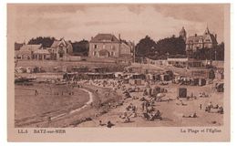 44 - BATZ-SUR-MER . LA PLAGE ET L'ÉGLISE - Réf. N°5189 - - Batz-sur-Mer (Bourg De B.)