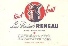 Buvard RENEAU Tout Frais Les Produits RENEAU à CUINCY (Nord) - Produits Laitiers