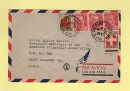 Destination Etats Unis Par Avion - Nice Notre Dame - 22-5-1950 - 1960-.... Lettres & Documents