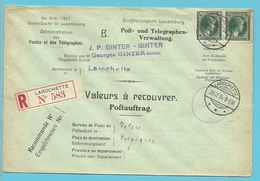 224 Op Brief "Admin. Postes /Telegraphes" Aangetekend VALEURS A RECOUVRER / POSTAUFTRAG Stempel LAROCHETTE - Storia Postale