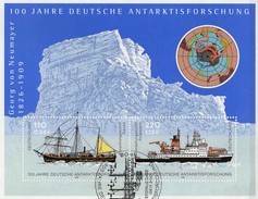 Antarktisforschung 2001 BRD Block 57+FDC 14€ Schiffe Gauß/Polarstern S/s Bloc Ships Sheet M/s Cover Bf BUND Germany - Schützen Wir Die Polarregionen Und Gletscher