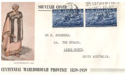 (425) New Zealand FDC Cover - 1959 - Marlborough Centennial - Covers & Documents