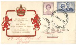 (425) New Zealand FDC Cover - 1953 - Queen Elizabeth Visit To NZ - Briefe U. Dokumente