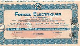 Action Ancienne - Forces Electriques - Société Anonyme - Titre De 1928 - Elektrizität & Gas