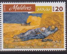 Maldives 2016 Painting Vincent Van Gogh Sleep MNH 1V - Autres - Océanie