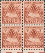 Block 4 With Margin– 1948 USA 100 Years  "Fort Bliss" Texas Stamp Sc#976 Rocket Space - Etats-Unis