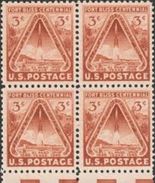 Block 4 With Margin– 1948 USA 100 Years  "Fort Bliss" Texas Stamp Sc#976 Rocket Space - United States
