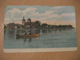 ARBON A. Bodensee Canoe Rowing 1921 To Barcelona Spain Post Card Thurgovia THURGAU Switzerland - Arbon