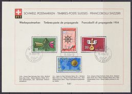 Switzerland 1954 Commemoratives  "Sammlerblatt 141"  Jour D'Emission (F6801E) - Used Stamps