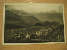 LEYSIN Feydey Et Village Dents Du Morcles & Midi Mountains 1929 To Lubeck Germany Post Card VAUD Switzerland - Fey