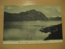 LUGANO Lago Lake Ponte Di Melide Bridge Monte San Salvatore Mountain Post Card TICINO Switzerland - Melide