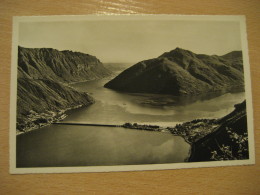 LUGANO Lago Lake Ponte Di Melide Bridge Post Card TICINO Switzerland - Melide