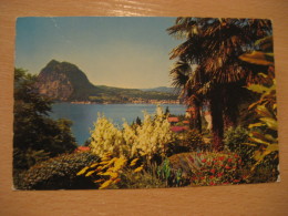 LUGANO Panorama Monte San Salvatore 1972 TESSERETE To Lidingo Sweden Post Card TICINO Switzerland - Tesserete 