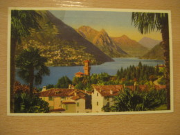 LUGANO Paradiso Porlezza Mountain Mountains Europa Cancel 1951 To Stockholm Sweden Post Card TICINO Switzerland - Paradiso