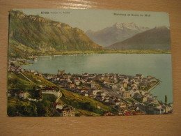 MONTREUX Et Dents Du Midi Mountain Mountains 1906 To Manchester England Post Card VAUD Switzerland - Gland