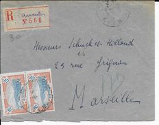 MARTINIQUE - 1930 - ENVELOPPE RECOMMANDEE De LAMENTIN (RARE) => MARSEILLE - Covers & Documents