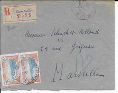 MARTINIQUE - 1930 - ENVELOPPE RECOMMANDEE De LAMENTIN (RARE) => MARSEILLE - Brieven En Documenten