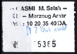 Algeria Ticket Bus Transport Urbain - Annaba Trajet Kouche / Merzoug Amar Billete De Autobús Biglietto Dell'autobus - Monde