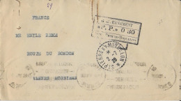 SPM - 1926 - ENVELOPPE Avec CACHET De PORT PAYE 0.30 => VANNES - Brieven En Documenten